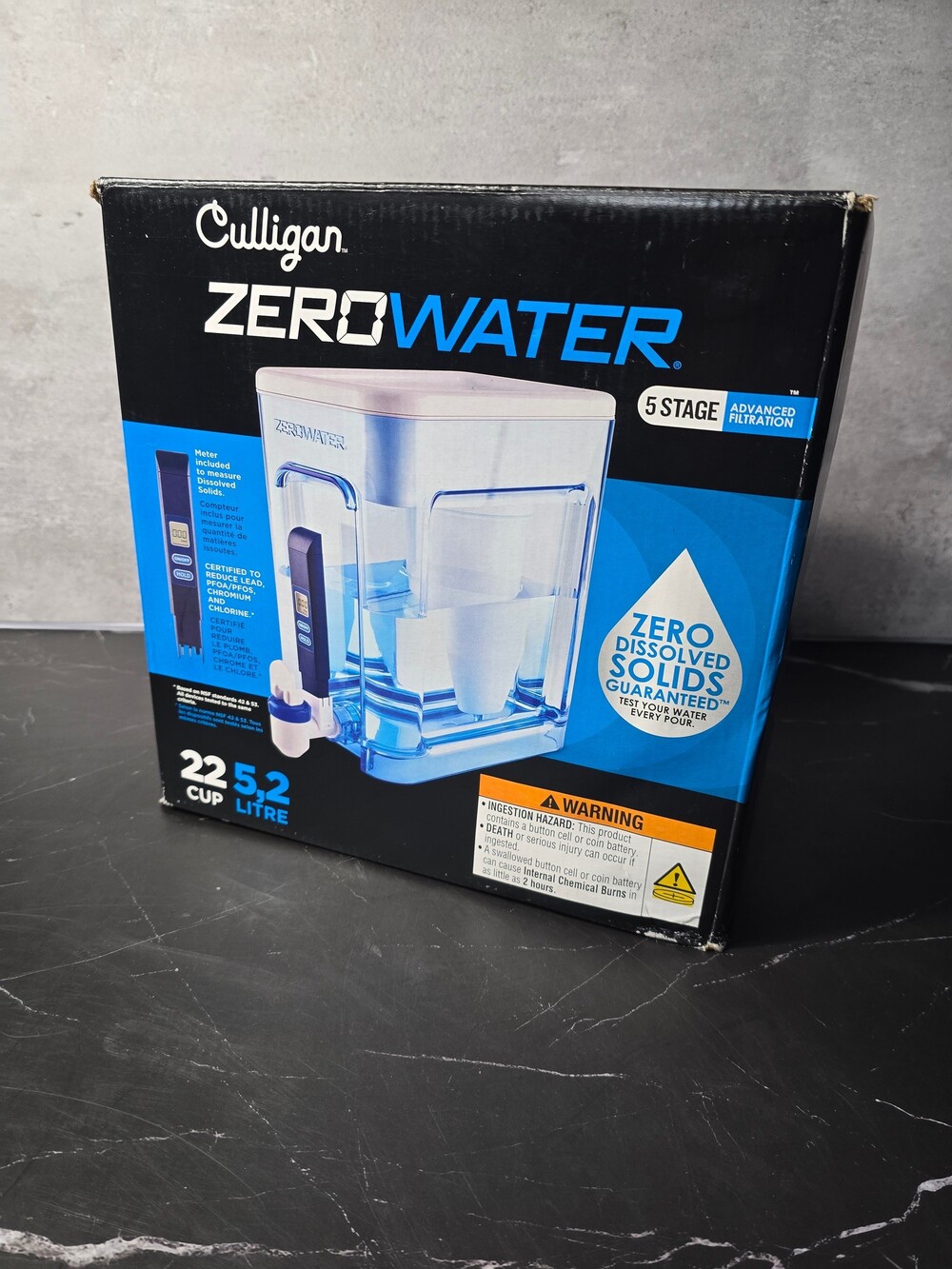 Culligan ZeroWater 22 Cup Water Filter Dispenser 5 Stage Filtration